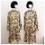 Autre Marque Midi-Kleid aus Seide und Modal mit Batikmuster in Beige und Schwarz Größe S - Ansicht 5