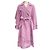 Abrigo trench de algodón / lino lavanda Muveil con cinturón Púrpura