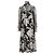 Vestido midi de seda preta com flores da Saint Laurent Preto