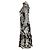Vestido midi de seda preta com flores da Saint Laurent Preto - vista 2