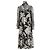 Vestido midi de seda preta com flores da Saint Laurent Preto - vista 7