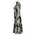 Vestido midi de seda preta com flores da Saint Laurent Preto - vista 8