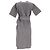 Céline Vestido midi com cinto e decote em V com bolsos em algodão cinza - vista 7