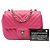 Chanel Pink Mini Quadrat Klassisch Chevron aus Lammleder mit Einzelklappe - Ansicht 10