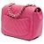 Chanel Pink Mini Quadrat Klassisch Chevron aus Lammleder mit Einzelklappe - Ansicht 2