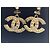 Pendientes colgantes CC vintage adornados con strass de Chanel Gold hardware - vista 8