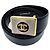 Cinturón unisex Chanel con hebilla chapada en oro de 24 quilates Negro