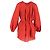 Autre Marque Abito Mini Gathered Matteau in Cotone Organico Rosso e Seta - vista 7
