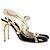 Pumps slingback a punta rotonda Rupert Sanderson in pelle nera e dorata Nero