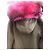 Parka de algodón Mr & Mrs Italy verde con borde de piel de mapache rosa - vista 13