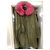 Parka de algodón Mr & Mrs Italy verde con borde de piel de mapache rosa - vista 2