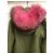 Parka de algodón Mr & Mrs Italy verde con borde de piel de mapache rosa - vista 4