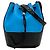 Loewe Bicolor Leder Schultertasche Schwarz Hellblau