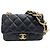 Sac à rabat matelassé Chanel petit modèle Noir