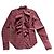 Blusa Ralph Lauren Cuello Jabot Roja y Gris Algodón