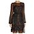 Marchesa Notte Spitzenkleid in Schwarz mit Illusions-Ausschnitt