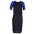 Abito midi color-block con schiena aperta A.L.C. in viscosa nera e blu Nero