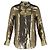 Camicia button-down Equipment in seta dorata metallica D'oro Metallico