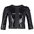 Chanel kurz geschnittene, mit Pailletten besetzte Blazer aus schwarzem Polyester