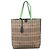 Burberry Nova Check Tote Bag aus PVC-Leder beige grün silber authentisch BD130 - Ansicht 3
