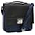 Borsa a spalla PRADA in pelle nera e blu Auth am7706 Nero