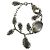 Armband aus grauem Metall mit Swarovski-Strass verziert