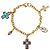 Swarovski Cross Charmed Bracelet in Gold Metal Golden