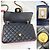 Borsa a spalla Chanel in pelle di vitello trapuntata nera bordeaux con pattina Nero - vista 6