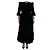 The Vampire's Wife Schwarzes Samt-Midi-Kleid mit Rüschen - Größe UK 14