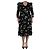 Erdem Schwarzes Midikleid aus Jersey mit Blumenmuster - Größe UK 14