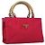 PRADA Borsa a mano in nylon rosa Auth 109805
