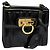 Borsa a Spalla Gancini Salvatore Ferragamo Smalto Nero Oro Auth KD105 D'oro