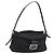 FENDI Mamma Baguette Bolsa de Hombro Nylon Negro Plata Auth ep7496