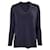 Iris & Ink V-Ausschnitt Rippstrickpullover aus marineblauem Kaschmir