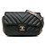 Chanel Mini Rectangulaire Noir Chevron en Agneau avec Chaîne autour du Rabat