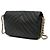 Chanel Mini Rectangulaire Noir Chevron en Agneau avec Chaîne autour du Rabat - vue 2