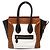 Borsa Céline Luggage Mini in pelle bianca e marrone scuro Bianco