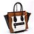 Borsa Céline Luggage Mini in pelle bianca e marrone scuro Bianco - vista 2