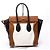 Borsa Céline Luggage Mini in pelle bianca e marrone scuro Bianco - vista 3
