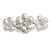 Chanel Barrette Camelia gesteppt CC Haarklammer aus Silbermetall