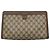GUCCI GG Supreme Web Sherry Line Clutch Bag PVC Beige Rosso 156 01 033 Auth MY044 Verde - vista 2