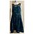 Vera Wang Vestido de brocado con cuello ilusión Negro Turquesa - vista 2