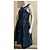 Vera Wang Vestido de brocado con cuello ilusión Negro Turquesa - vista 4