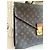 Vintage leather and canvas Louis Vuitton briefcase Brown - view 3