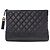 Chanel Nero Medio Pelle di Vitello Invecchiata Gabrielle O Case Clutch