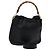 Bolso de mano de cuero GUCCI Bamboo 2 vías negro dorado 001 2113 1638 Auth KD087