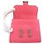 Billetera compacta con doblez Constance de Hermès Rosa - vista 4