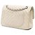 Chanel Bianco Piccolo Classico Chevron in Pelle di Agnello Doppio Flap Bianco sporco - vista 2