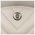 Chanel Bianco Piccolo Classico Chevron in Pelle di Agnello Doppio Flap Bianco sporco - vista 6