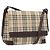 Burberry Nova Check Schultertasche aus Canvas Beige Silber Authentisch BD069